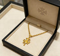 Chrome Heart Gold-Tone Fleur-De-Lis Pendant Necklace