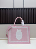 Dior Book Tote – Pink Cannage Embroidery with Medallion Motif