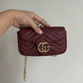 Gucci Mini Quilted Chain Bag – Burgundy